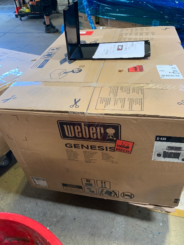 Photo 1 of Weber Genesis E-435 Liquid Propane Gas Grill for Outdoor Cooking, 4 Burners and 1 Side Burner, Black – Porcelain-Enameled Cast-Iron Grates, PureBlu Burners & Sear Zone