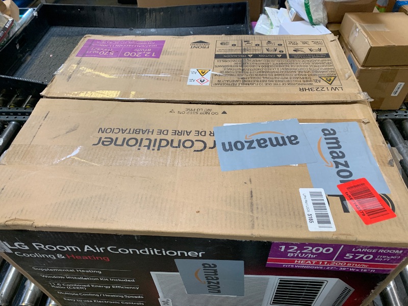Photo 1 of LG 12,200 BTU Window Air Conditioner with Supplemental Heat, 230/208V, Cools 570 Sq.Ft. (19' x 30' Room Size), Electronic Controls with Remote, 2 Cooling, Heating & Fan Speeds, Slide In-Out Chassis