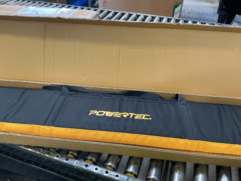 Photo 1 of POWERTEC 110" Track Saw Guide Rail Connector Set with Protective Bag for DeWalt Track Saws | Includes 2x55" Aluminum Extruded Guide Rails and (1) Guide Rail Connector for Woodworking Projects (71961)