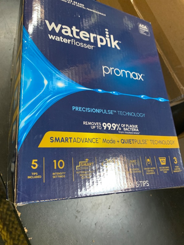 Photo 1 of Waterpik Promax Water Flosser with SmartAdvance Mode for Daily Gum Health and Cleaning Teeth, Braces, Implants, ADA Accepted, Small Quiet Design, Electric Flosser with 10 Settings, 5 Tips, WF-23