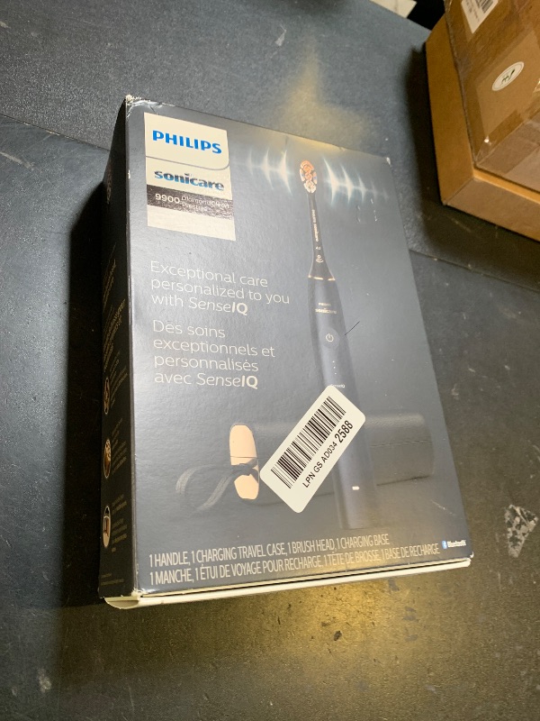 Photo 1 of Philips Sonicare DiamondClean 9900 Prestige Electric Toothbrush - with SenseIQ Technology and Advanced AI App, 5 Brushing Modes, 3 Intensity Levels, Charging Travel Case,Midnight Blue, Model HX9990/12