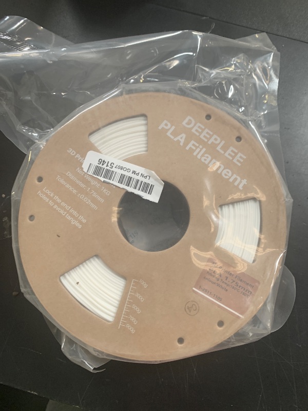 Photo 1 of DEEPLEE PLA 1.75mm 3D Printer Filament, Dimensional Accuracy +/- 0.02mm, Neatly Wound, No Clogging, Vacuum Package, Fits for Most FDM 3D Printers, Cardboard Spool 2kg