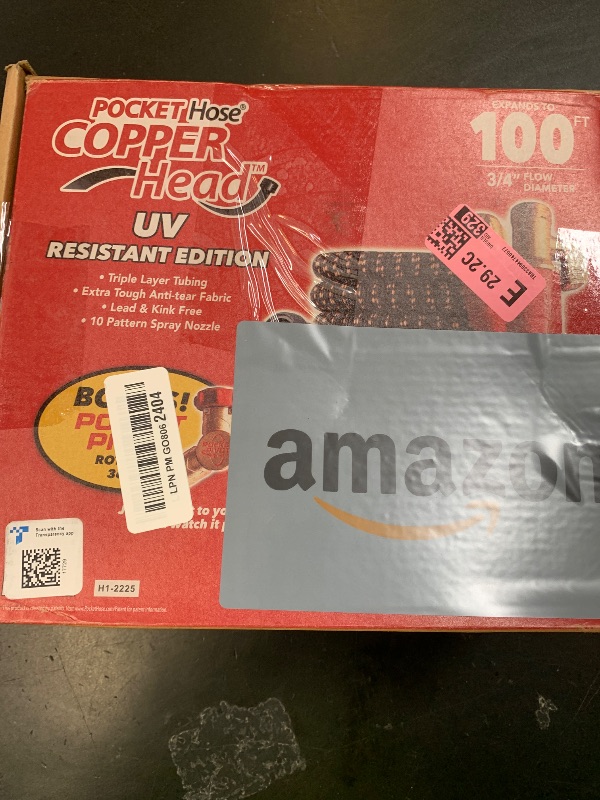 Photo 1 of Pocket Hose 100 FT Copper Head Expandable Garden Hose with Pocket Pivot, No Tangles, AS SEEN ON TV, 360° Swivel, Tri-Tex Tubing, Force Field Jacket, Lead-Free, No-Kink, Anti-Burst w/APT