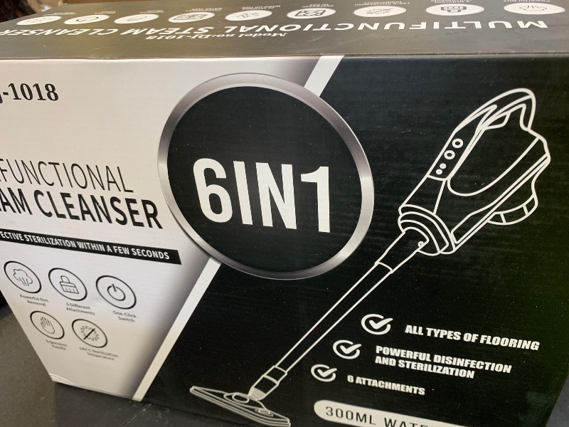 Photo 1 of 6 in1 Steam Mop Dual-Rod Design with Detachable Handheld Steamer, 300ML Removable Tank,23 FT Power Cable,includes Multi-purpose Accessories,Steam Mops for Floor Cleaning,Windows,Tile Grout.