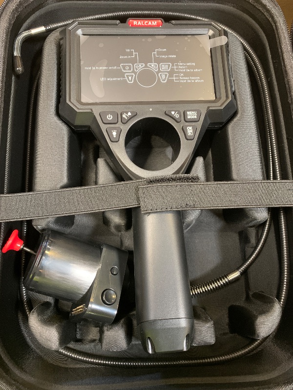 Photo 1 of Ralcam Industrial Borescope Camera with Replaceable Snake Cable, 5" HD Display, 4-Way Articulating Probe & Stainless Steel Joystick, 6.2mm Camera, Waterproof Cable, 5 FT Auto & Pipe