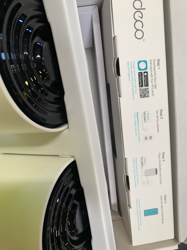 Photo 1 of TP-Link Deco XE75 AXE5400 Tri-Band WiFi 6E Mesh System - Covers up to 5500 Sq.Ft, Replaces WiFi Router and Extender, AI-Driven Mesh, 6GHz Band, 2-Pack