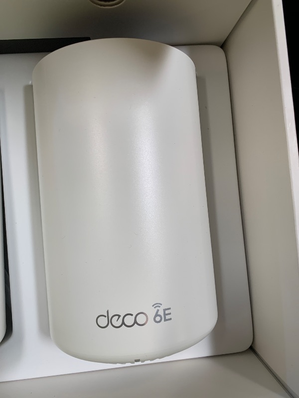 Photo 1 of TP-Link Deco XE75 AXE5400 Tri-Band WiFi 6E Mesh System - Covers up to 5500 Sq.Ft, Replaces WiFi Router and Extender, AI-Driven Mesh, 6GHz Band, 2-Pack