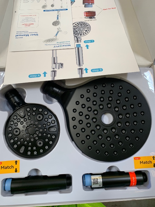 Photo 1 of MakeFit Dual Filtered Rain Shower Head Combo, High Pressure Handheld Shower Head with Adjustable Bar - Rainfall Shower Head And Showerhead with Filter for Hard Water - Removes Chlorine
