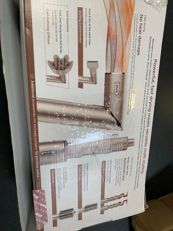 Photo 1 of Shark FlexStyle Air Styling & Drying System, Powerful Hair Dryer Brush & Multi-Styler with Auto-Wrap Curlers, Paddle Brush, Oval Brush, Concentrator Attachment, Stone, HD430