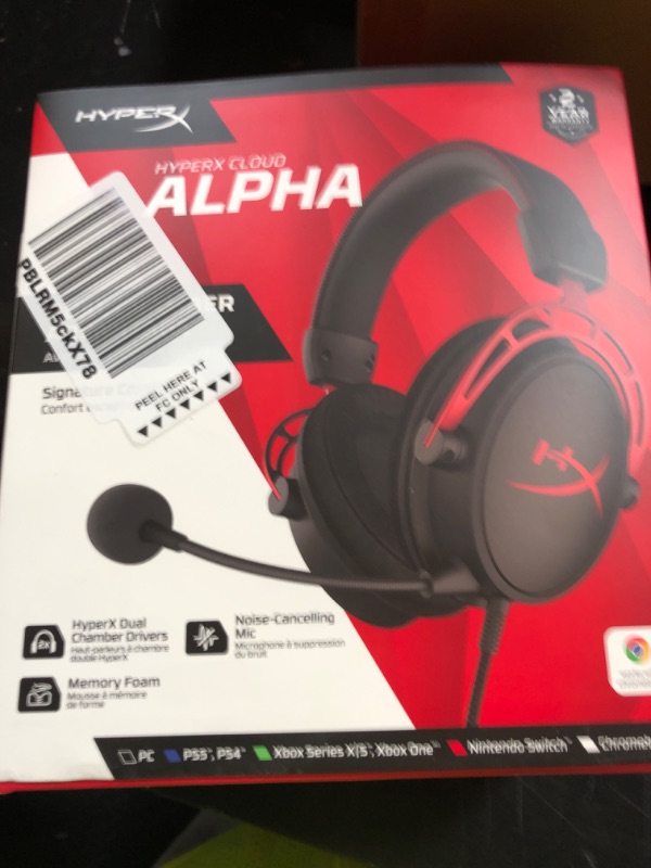 Photo 1 of HyperX Cloud Alpha - Gaming Headset, Dual Chamber Drivers, Legendary Comfort, Aluminum Frame, Detachable Microphone, Works on PC, PS4, PS5, Xbox One/ Series X|S, Nintendo Switch and Mobile – Red