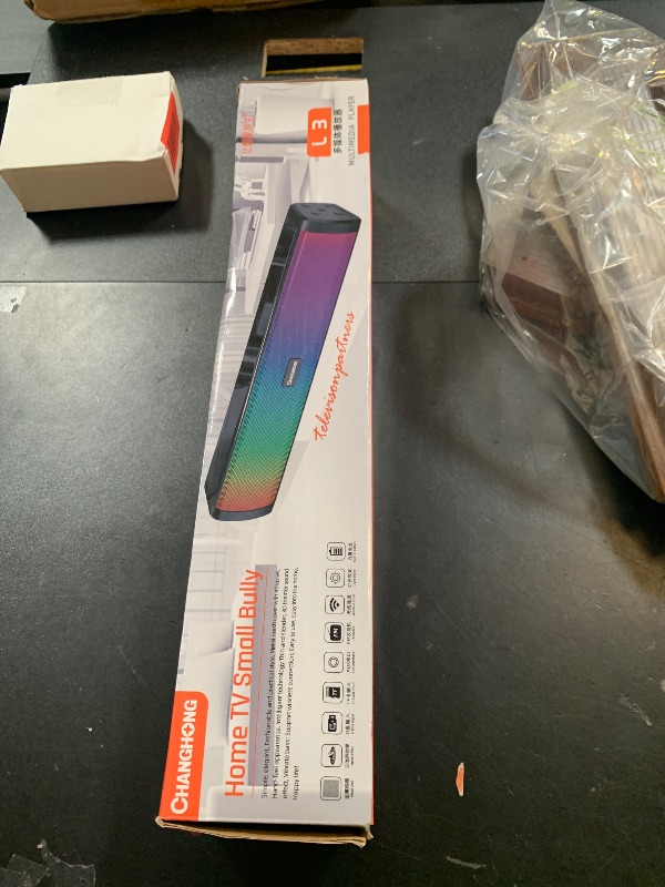 Photo 1 of OOYY All-in-One Portable Sound Bar with Dynamic LED Lights - Immersive Bluetooth Speaker for TV, Music, and Gaming at Home