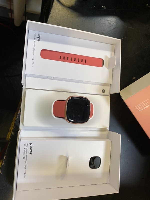Photo 1 of Fitbit Versa 4 Fitness Smartwatch with Daily Readiness - 3-Month Google Health Premium Membership Included - GPS, 24/7 Heart Rate, 40+ Exercise Modes, Sleep Tracking - Pink Sand/Copper Rose
