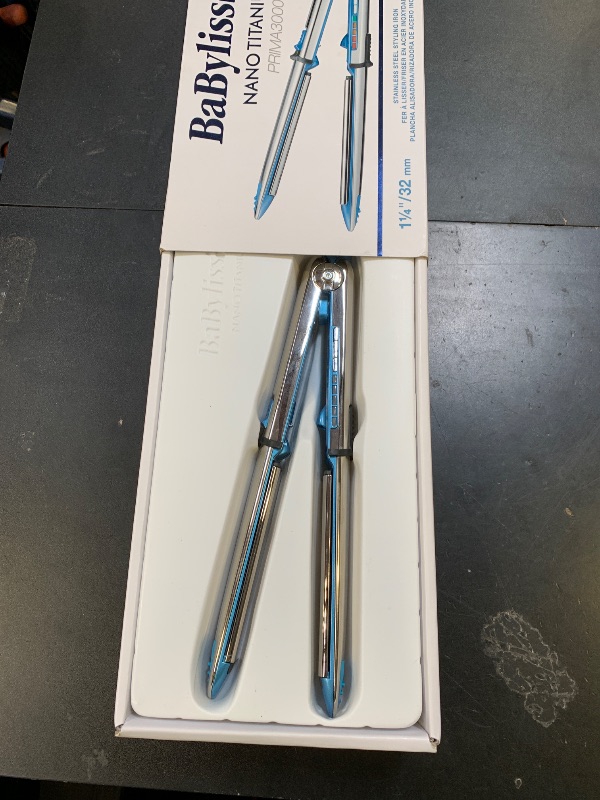 Photo 1 of BabylissPRO Nano Titanium Prima Ionic Hair Straightener, Curl and Straighten Hair With One Professional Tool, Blue