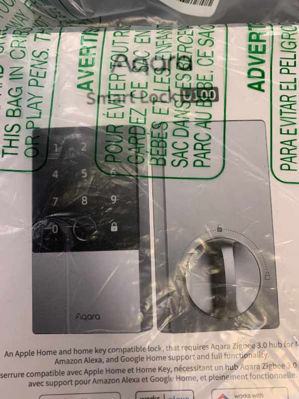 Photo 1 of Aqara Smart Lock U100, Fingerprint Keyless Entry Door Lock with Apple Home Key, Touchscreen Keypad, Smart Electronic Deadbolt, IP65 Weatherproof, Supports Apple HomeKit, Alexa, Google, IFTTT, Silver
