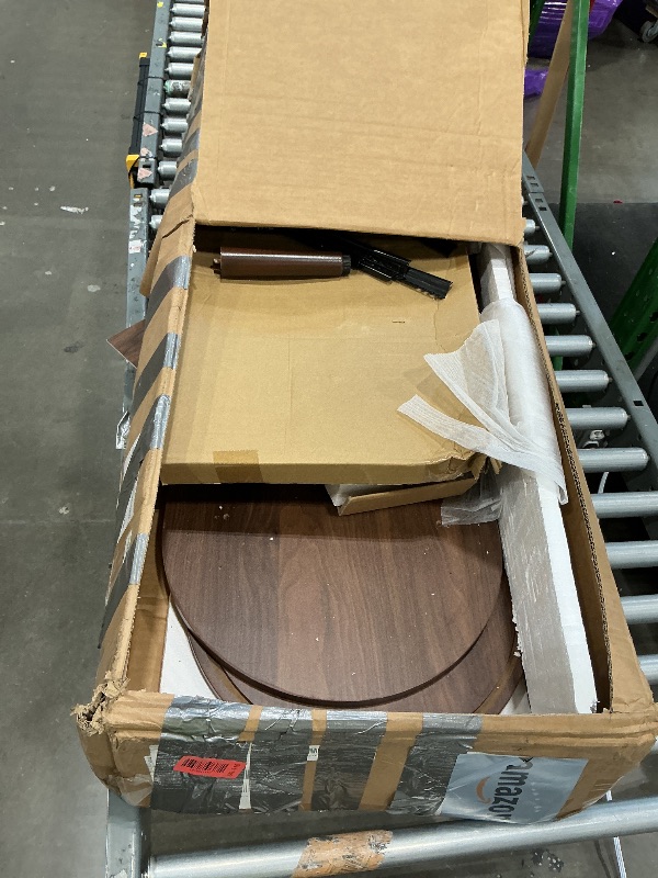 Photo 1 of [FOR PARTS ONLY/See Notes] Decofy Fluted 6 Drawers Dresser, 55'' Wide Mid Century Modern Chest of Drawers with Sliding Door & Metal Handles, Curved Profile & Sturdy Legs, Wood TV Stand for Bedroom, Living Room (Walnut)