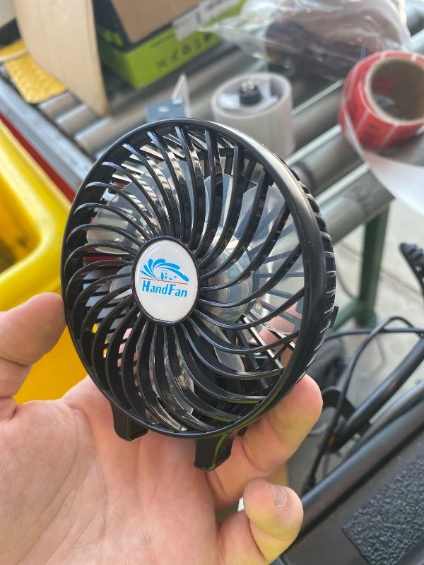 Photo 1 of [just the fan] HandFan 5200mAh Portable Handheld Fan, Personal Hand Held Fan USB Rechargeable, 180° Foldable,3 Speeds Strong Airflow Cooling Fan for Travel/Outdoors/Beach/Concerts/Disney/Games/Picnics/Park (Black)