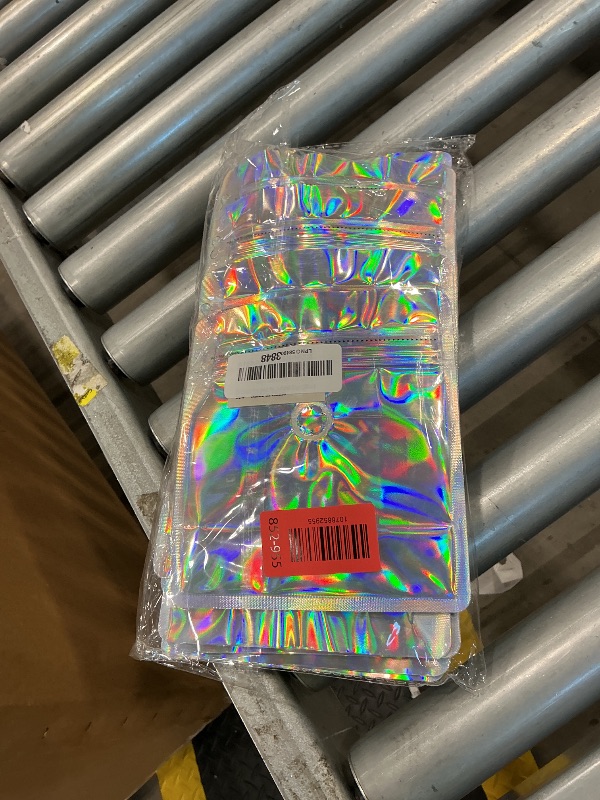Photo 1 of ** STOCK PHOTO SIMILAR NOT SEE THROUGH *** 25 Count 8oz Heat Seal Coffee Bag with Valve Stand up Zipper Pouch Holographic Coffee Bags with Air Release Valve High Barrier Side Zip Lock Coffee Bean Storage Bag Resealable Bags (Silver)