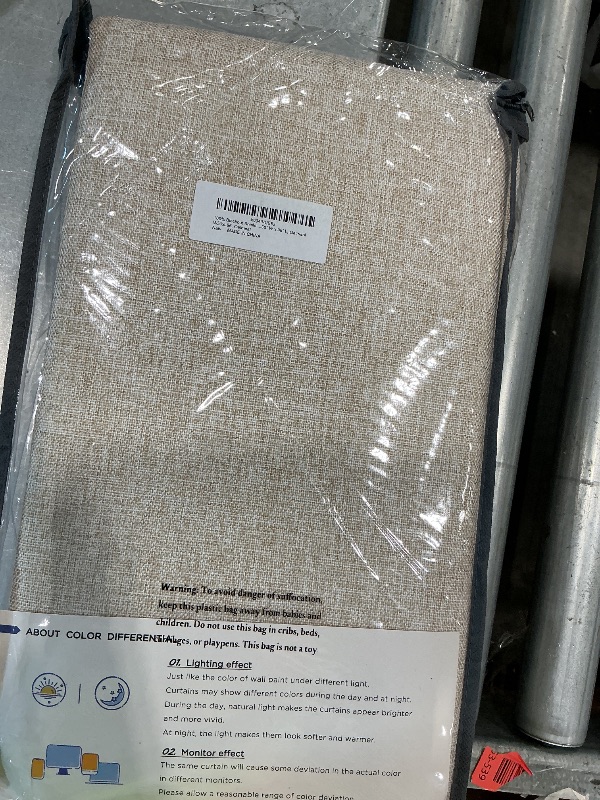 Photo 1 of 100% Blackout Linen Curtains 96 Inch Long - Oatmeal