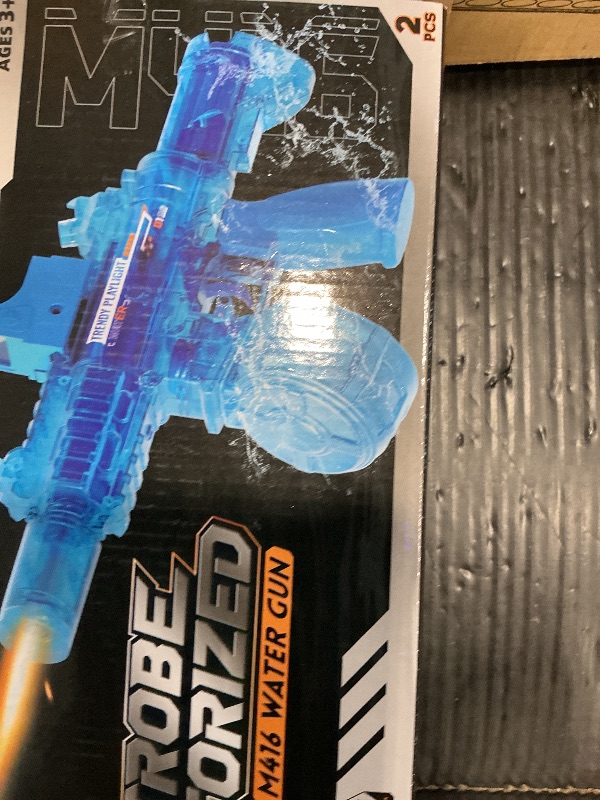 View 2 of [Missing Parts and only 1 inside] 2 Pack Electric Water Gun for Kids Adults,2026 New Transparent Water Blaster Squirt Guns with Flashing Light,Range up to 28FT, Summer Outdoor Toy for Swimming Pool Beach Party(Grey Blue)