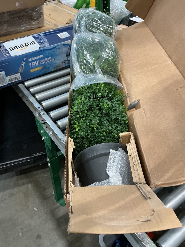Photo 1 of **See Clerk Notes**VEVOR Artificial Boxwood Spiral Topiary Trees, 3ft (2 PCS)