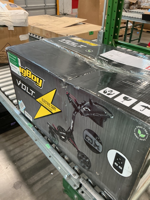 Photo 1 of Bag Boy Volt Electric Golf Push Cart | Compact Remote Controlled Trolley with 36 Hole Lithium Battery, 9 Speeds, Excess Storage Space, Anti-Tip 4th Wheel, 2 Step Fold and TrueLine Tracking