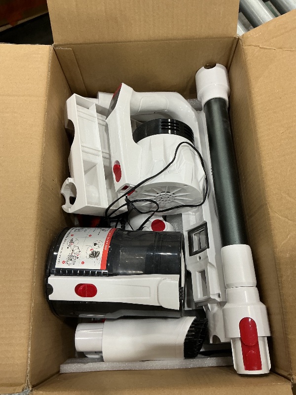 View 2 of [Difficulty Charging] Tikom V750 Cordless Vacuum Cleaner for Home, 45000Pa/500W Stick Vacuum with LED Display, Charging Wall Dock, Anti-Tangle, Lightweight Handheld Vacuum for Pet Hair, Hard Floor, Carpet, White