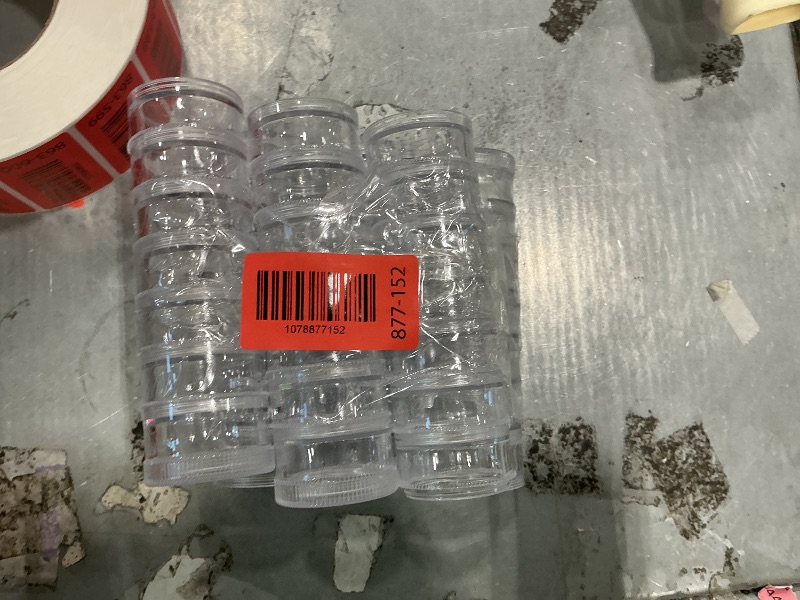 Photo 1 of 100 Count Refillable Sample Containers with Lids Cosmetic Jars 15 Gram Empty Cream Jars Leak Proof Makeup Containers for Traveling - Clear