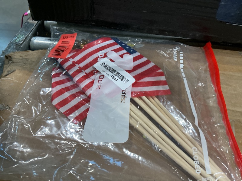 Photo 1 of 12 Pack Small American Flags on Stick Small US Flags/Mini American Flags for Outside 4x6 Inch American Hand Held Stick Flags with Kid-Safe Spear Top, Patriotic Veterans Day Decorations, 4th of July Decorations
