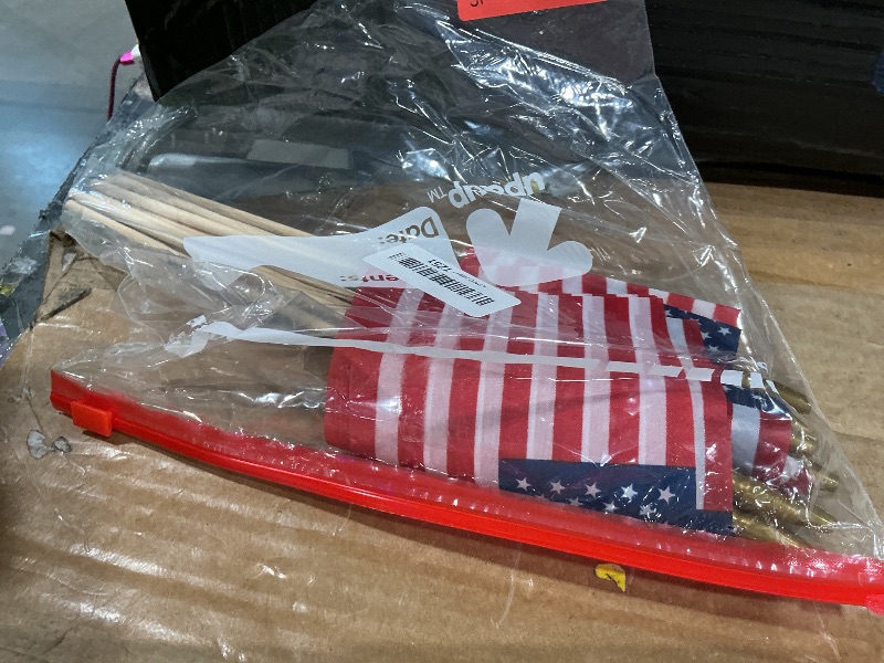 Photo 1 of 12 Pack Small American Flags on Stick Small US Flags/Mini American Flags for Outside 4x6 Inch American Hand Held Stick Flags with Kid-Safe Spear Top, Patriotic Veterans Day Decorations, 4th of July Decorations