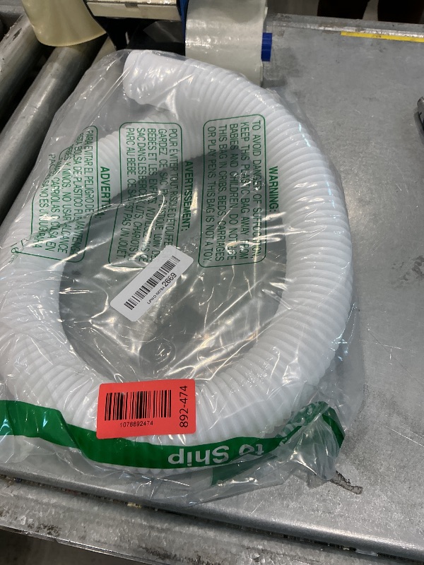 Photo 1 of 1.5” x 3ft Above Ground Pool Hose Replacement – Pool Pump Hose, Compatible with Intex, Coleman & Bestway Filters (1 pack white)