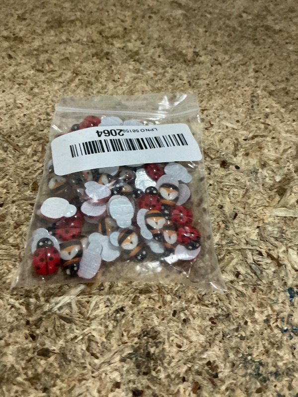 Photo 1 of 100Pcs Miniature Micro Resin Ladybug Butterfly Bee Set, Dollhouse Miniature Flatback Cabochon Bugs, for Spring Fairy Garden Terrarium Scrapbook, Nail Art, Decoration (Ladybug Butterfly Bee Set)