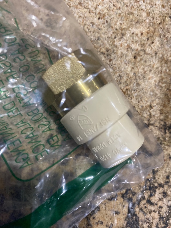 Photo 1 of 1 Pack XFITTING 3/4" CPVC to 3/4" NPT Adapter, Brass & CPVC Transition