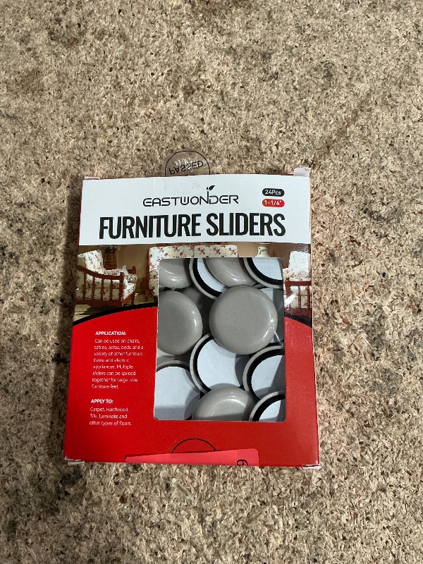 View 2 of 1-1/4" Furniture Sliders for Carpet & Hardwood Floors, 24PCS Furniture Pads for Quickly and Easily Move Any Item and Protect The Floor