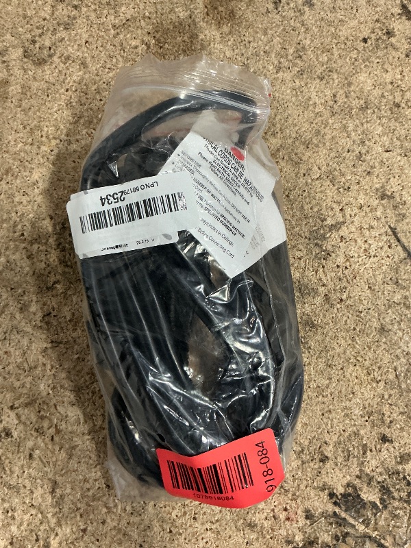 Photo 1 of 16/3 10 FT Outdoor Extension Cord Waterproof, Weatherproof & Flame Retardant Black 3 Prong Power Cord Outside for Lawn & Garden, 13 Amps 1625 Watts 125 VAC 16AWG SJTW, ETL Listed