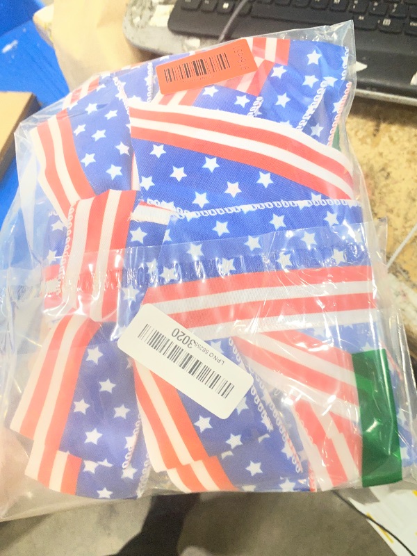 View 2 of 2 Pcs 11x19IN Large 4th of July Decor Wreath Bow Patriotic Tree Topper Bow,Red White Blue Stripe Stars for Independence Day 250th,Memorial Day Veterans Day, Indoor Outdoor Holiday Decorations (2)
