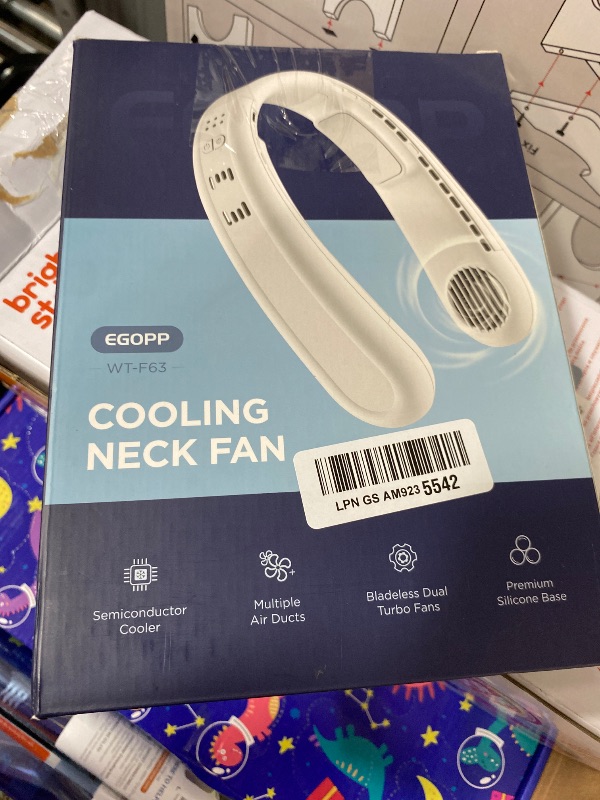 Photo 1 of 1S Cool Down 30°F Neck Fan with Double Semiconductor Coolers, 360° Surrounded Personal Fans Air Conditioner that Blow Cold Air, 8H lasting Portable Fan with 3 Speed, Gifts for Men Women Outdoor Travel