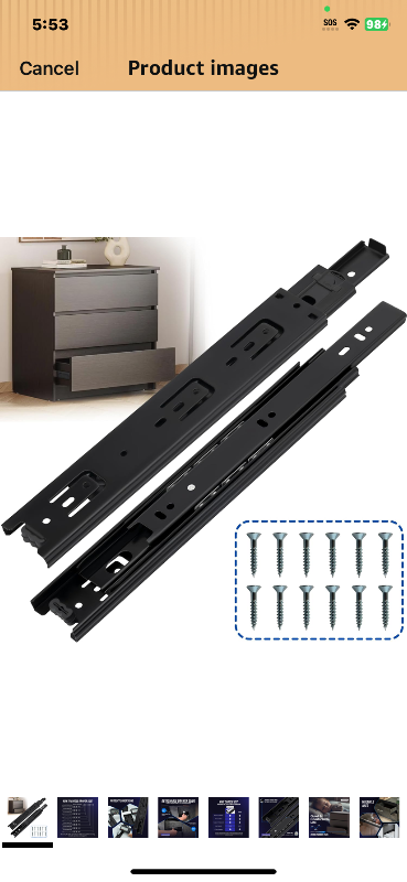Photo 1 of  Inch Drawer Slides 1 Pairs (2pcs) Side Mount Rails