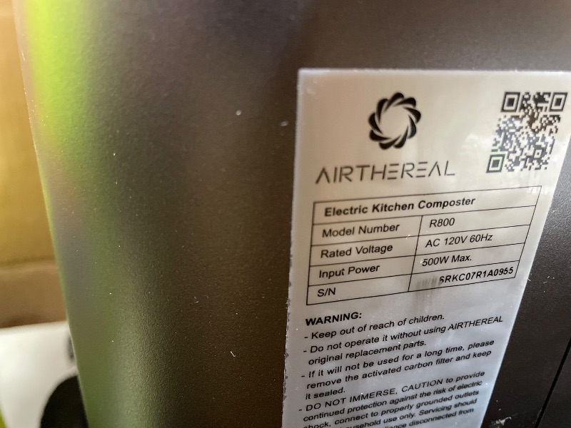 Photo 1 of **HEAVILY USED** Airthereal Revive R800 5L Smart WiFi Electric Kitchen Composter - Odorless, Self-Cleaning, 3 Modes for Efficient Composting, Reduces Food Waste by 90%, App-Connected for Carbon Footprint Data