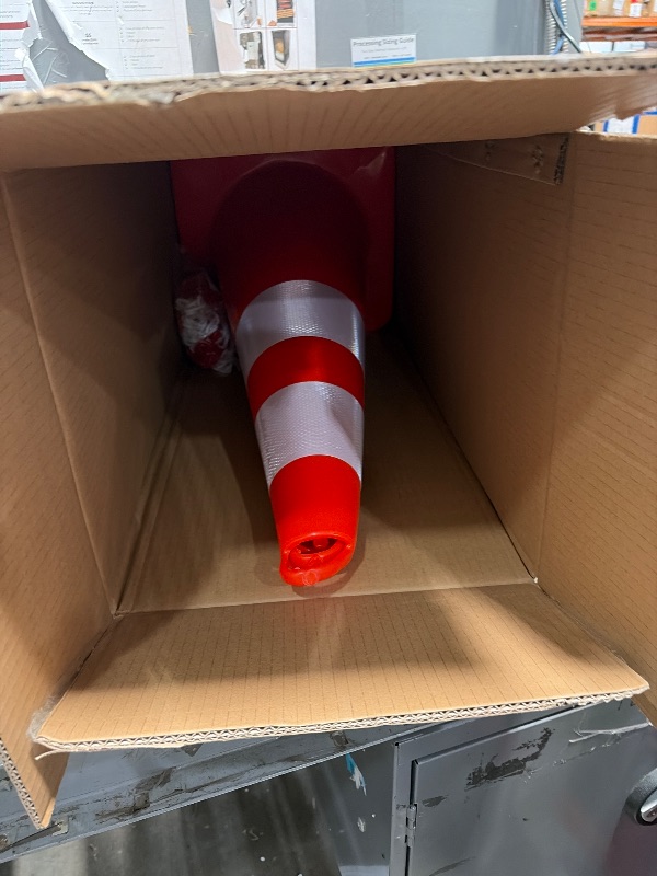 Photo 1 of *** PARTIAL SET *** YITAHOME Traffic Cones 28 Inch (12 Pack), with 36FT Chain and Reflective Collars, PVC Orange Construction Cones, Safety Cones for Parking Lot, Home Road