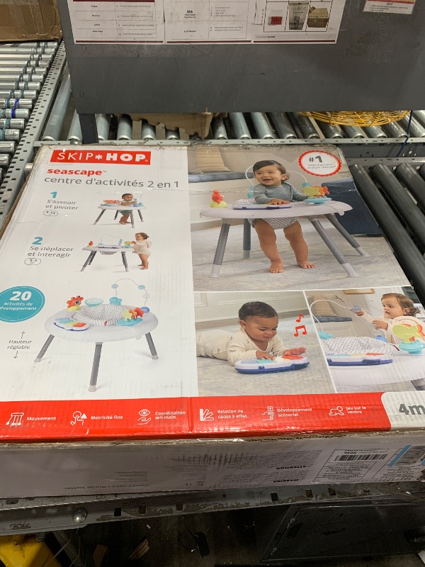 Photo 1 of **MISSING INSIDE SEAT** Skip Hop 2-in-1 Baby Activity Center with 20+ Developmental Activities Light-up Musical Piano for Tummy Time Play 4 Clip-on & Moveable Toys and 360-degree Rotating Seat Seascape Age 4m+