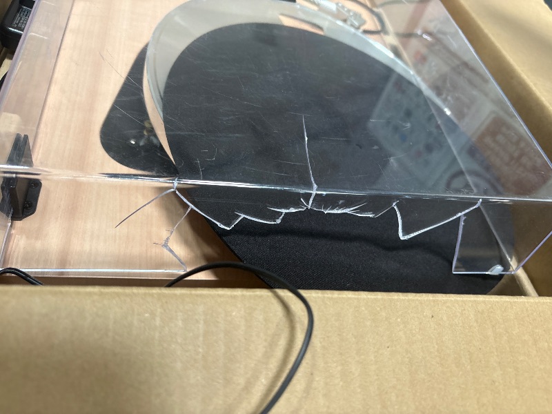 Photo 1 of **CASE IS DAMAGED** Turntables Record Players Wireless Output Carbon Fiber Tonearm Aluminium Platter Belt-Drive LP Turn Tables Audio Phono RCA Line Out AT-3600L MM Cartridge Vintage Retro Pale Wood Walnut