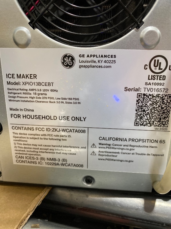 Photo 1 of **. missing scooper, and tank valve*** parts only**
GE Profile standard 2.0 Ultra Nugget Ice Maker with .75 Gallon Side Tank and Scale Inhibiting Filter, Scoop Included, 38 lbs in 24 Hours, Pellet Ice Machine with WiFi & Smart Connected, Black
