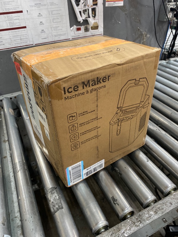 Photo 1 of **COOLING ELEMENT IS BROKEN** Silonn Ice Maker Countertop, Portable Ice Machine with Carry Handle, Self-Cleaning Ice Makers with Basket and Scoop, 9 Cubes in 6 Mins, 26 lbs per Day, Ideal for Home, Kitchen, Camping, RV