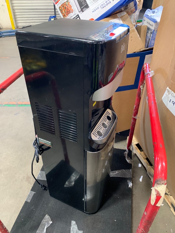 Photo 1 of **FOR PARTS ONLY**Brio Bottom Loading Water Cooler Dispenser for 5 Gallon Bottles - 3 Temperatures with Hot, Room & Cold Spouts, Child Safety Lock, LED Display with Empty Bottle Alert, Stainless Steel