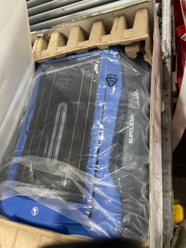 Photo 1 of **MISSING CHARGER** 24/7 Solar Powered Pool Skimmer Robot with APP Support, Automatic Electric Floating Surface Cleaner for Above Ground & Inground Pools, Auto Robotic Pool Skimmer Bluetooth Control?Blue?X0051Y67LR