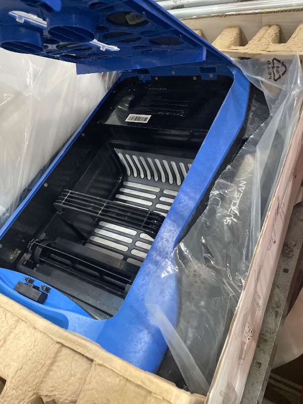 Photo 1 of **MISSING CHARGER** 24/7 Solar Powered Pool Skimmer Robot with APP Support, Automatic Electric Floating Surface Cleaner for Above Ground & Inground Pools, Auto Robotic Pool Skimmer Bluetooth Control?Blue?X0051Y67LR