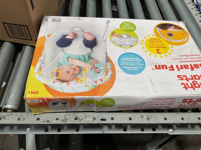 Photo 1 of **MISSING PIECES, PARTS ONLY**Bright Starts Baby Bouncer Soothing Vibrations Infant Seat - Removable -Toy Bar, Nonslip Feet, 0-6 Months Up to 20 lbs (Safari Fun)