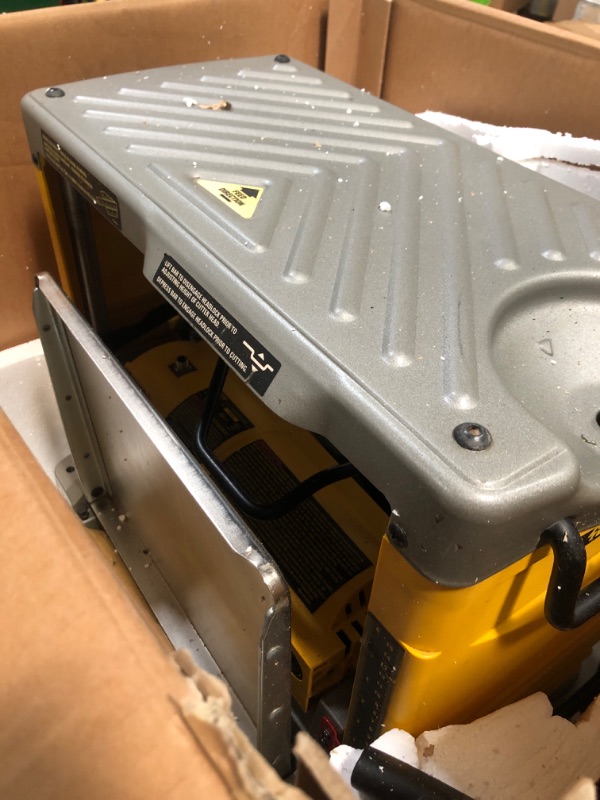 View 2 of *** STOCK PHOTO FOR REFERENCE ONLY ITEM IS NOT A DEWALT ITEM AND HAS BEEN HEAVILY USED REFER TO PHOTOS***
Thickness Planer, 13-inch Wood Planer, Three Knife Two Speed, 15 Amp, 20,000 RPM Motor (DW735X)