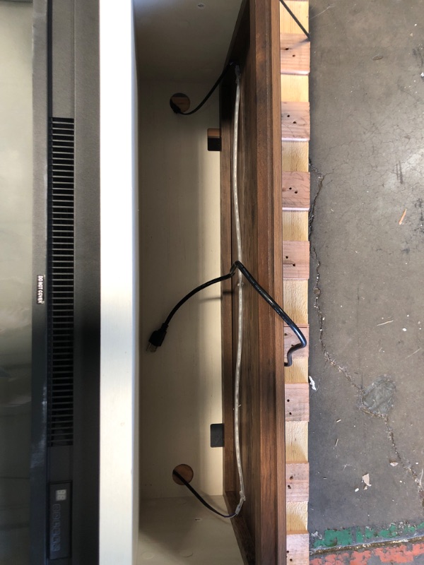 View 6 of ****LOOK AT PHOTOS, DAMAGES SHOWN IN PHOTOS****OneBlis 97" Fireplace TV Stand with 36" Electric Fireplace, Farmhouse Entertainment Center for TVs up to 100", Media Console Table with Large Storage Cabinets, for Living Room, White