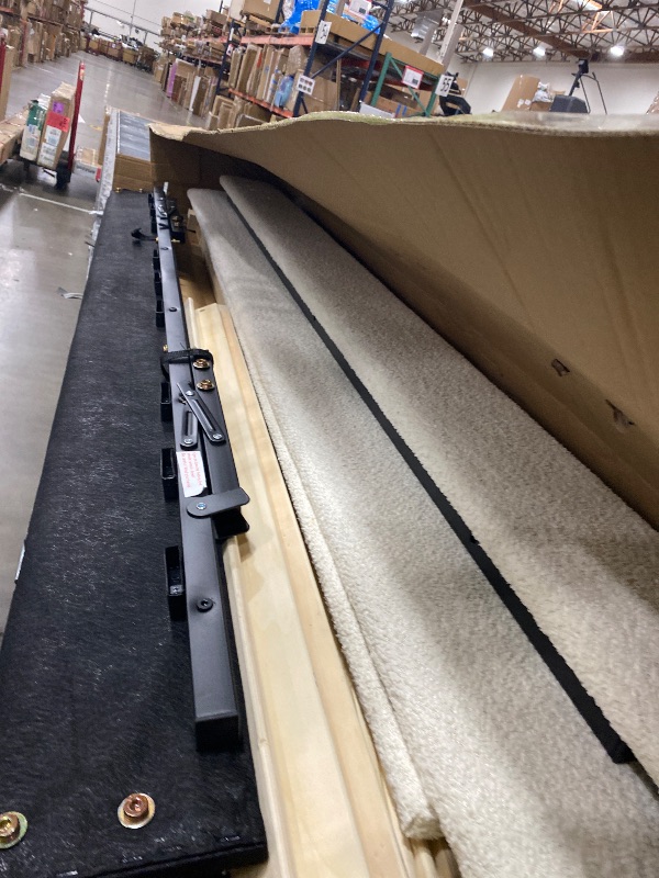 Photo 1 of ** PARTS ONLY MISSING HEADBOARD**
Homkdom Queen Bed Frame with Wave LED & Charging Station,Upholstered,Beige